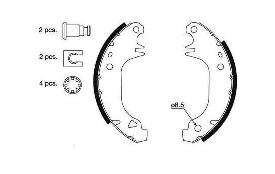 Bromsbackar, sats 8311 ABS