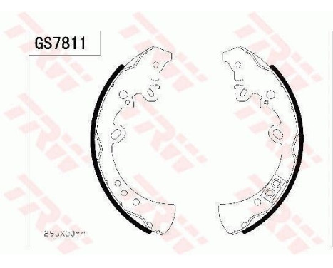 Bromsbackar, sats GS7811 TRW