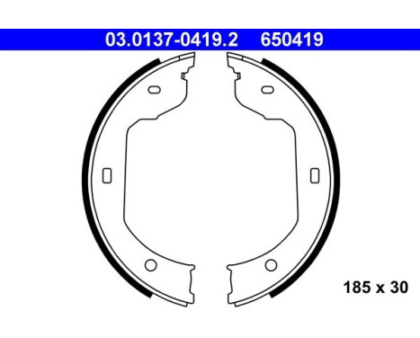 Bromsbackar, sats, parkeringsbroms 03.0137-0419.2 ATE