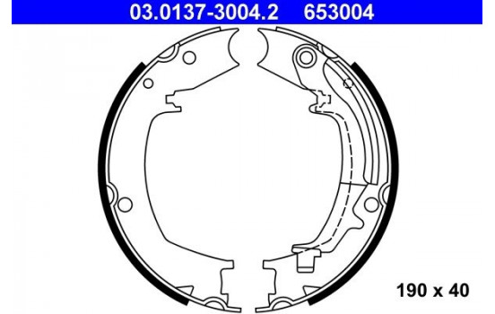 Bromsbackar, sats, parkeringsbroms 03.0137-3004.2 ATE