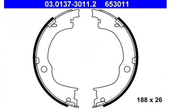 Bromsbackar, sats, parkeringsbroms 03.0137-3011.2 ATE