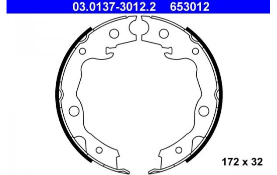 Bromsbackar, sats, parkeringsbroms 03.0137-3012.2 ATE