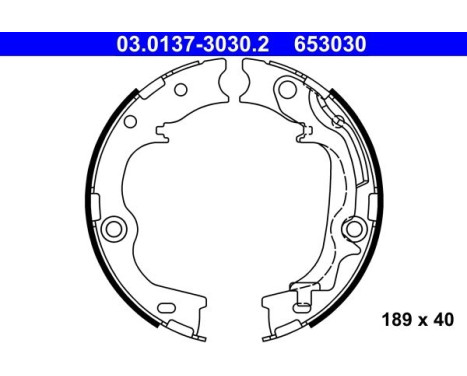 Bromsbackar, sats, parkeringsbroms 03.0137-3030.2 ATE