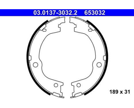 Bromsbackar, sats, parkeringsbroms 03.0137-3032.2 ATE