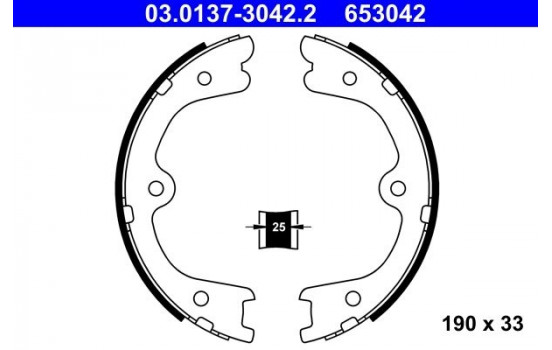 Bromsbackar, sats, parkeringsbroms 03.0137-3042.2 ATE