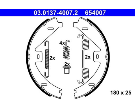 Bromsbackar, sats, parkeringsbroms 03.0137-4007.2 ATE