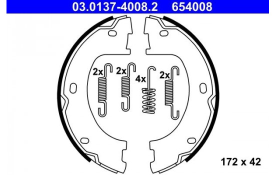 Bromsbackar, sats, parkeringsbroms 03.0137-4008.2 ATE
