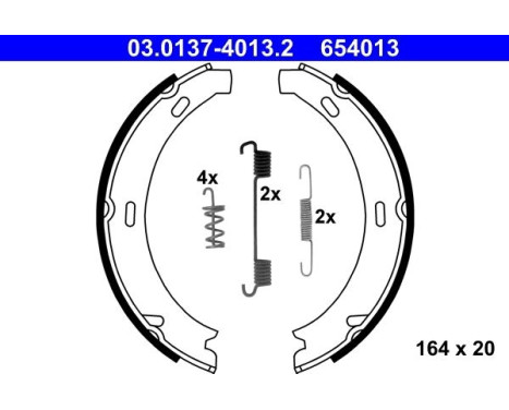 Bromsbackar, sats, parkeringsbroms 03.0137-4013.2 ATE