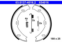 Bromsbackar, sats, parkeringsbroms 03.0137-4016.2 ATE
