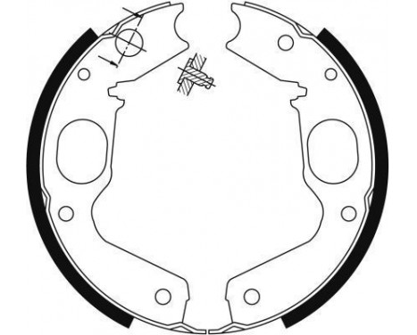 Bromsbackar, sats, parkeringsbroms 9115 ABS