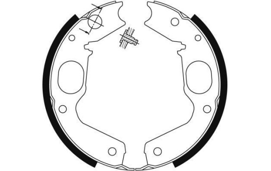 Bromsbackar, sats, parkeringsbroms 9115 ABS