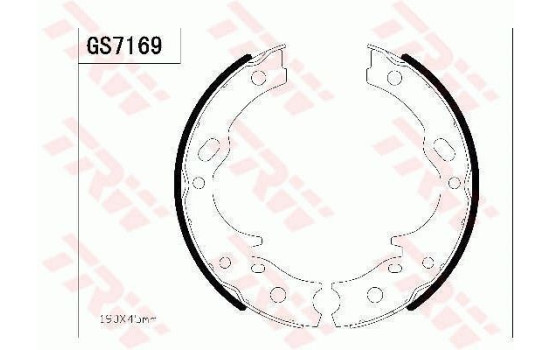Bromsbackar, sats, parkeringsbroms GS7169 TRW