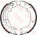 Bromsbackar, sats, parkeringsbroms GS8489 TRW