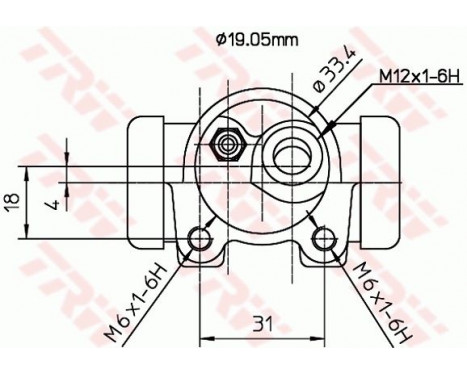 Hjulcylinder BWD114 TRW, bild 2