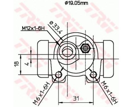 Hjulcylinder BWD115 TRW, bild 2