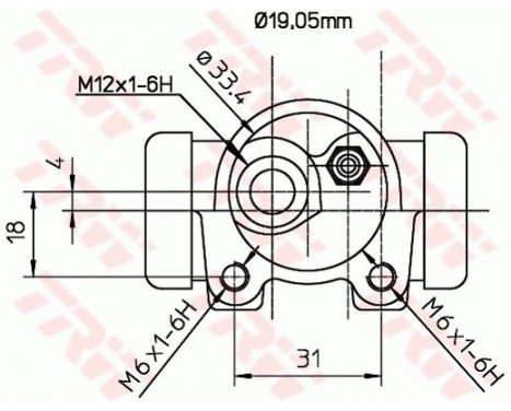 Hjulcylinder BWD130 TRW, bild 2