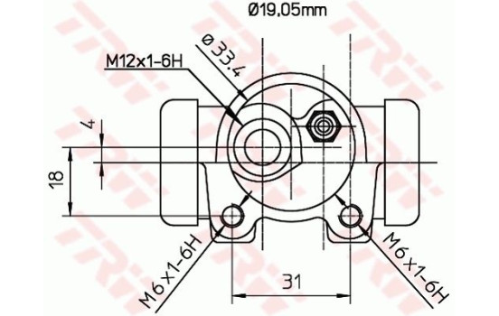 Hjulcylinder BWD130 TRW, bild 2