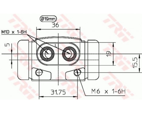 Hjulcylinder BWD195 TRW, bild 2