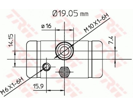 Hjulcylinder BWD291 TRW, bild 2