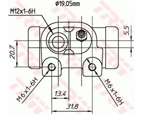 Hjulcylinder BWD307T TRW, bild 2