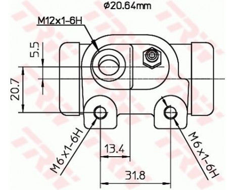 Hjulcylinder BWF124 TRW, bild 2