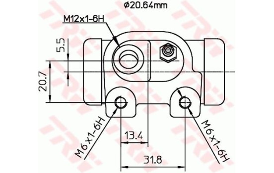 Hjulcylinder BWF124 TRW, bild 2