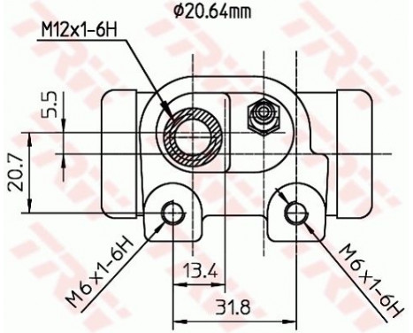 Hjulcylinder BWF127 TRW, bild 2