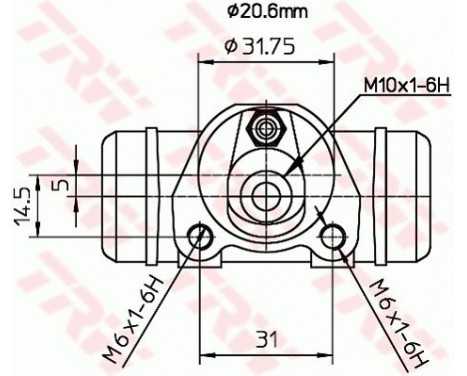 Hjulcylinder BWF136 TRW, bild 2