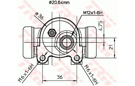 Hjulcylinder BWF154 TRW, bild 2