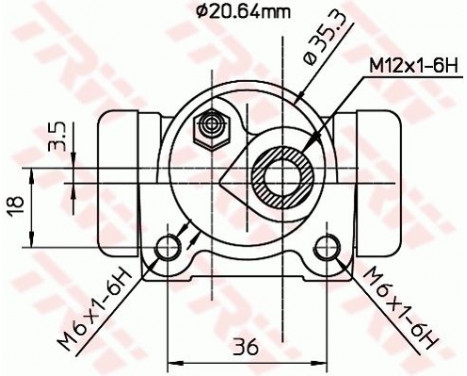 Hjulcylinder BWF169 TRW, bild 2