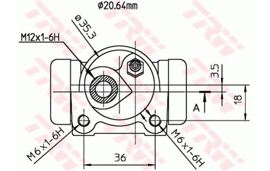 Hjulcylinder BWF170 TRW, bild 2