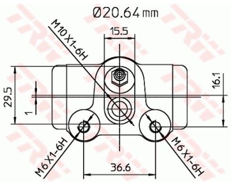 Hjulcylinder BWF251 TRW, bild 2