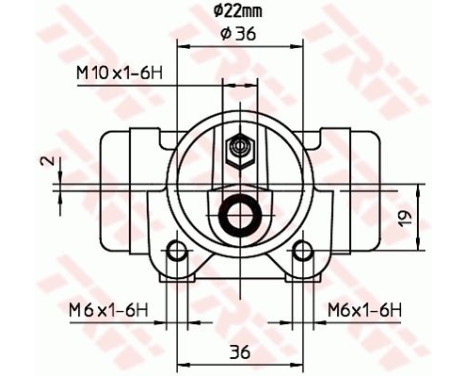 Hjulcylinder BWH107 TRW, bild 2