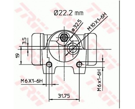 Hjulcylinder BWH134 TRW, bild 2