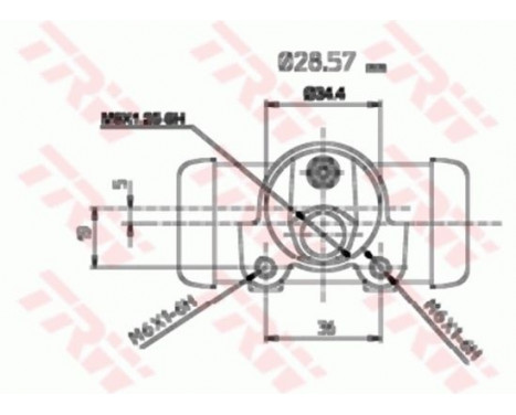 Hjulcylinder BWN128 TRW, bild 2