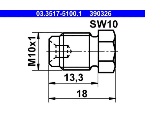 Låsskruv, huvudbromscylinder 03.3517-5100.1 ATE