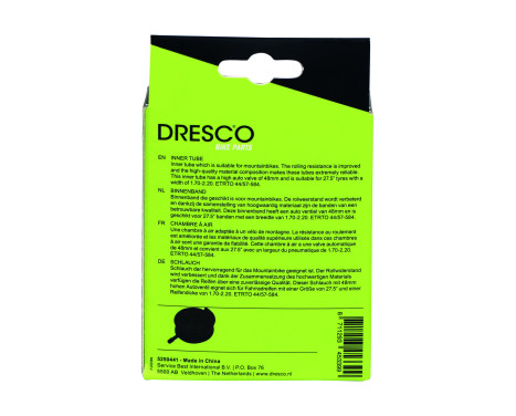 Dresco Inner Tube 27.5x1.70-2.20 Auto/Schrader valve/AV 48mm, Image 2