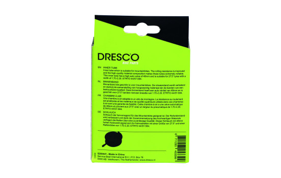 Dresco Inner Tube 27.5x1.70-2.20 Auto/Schrader valve/AV 48mm, Image 2