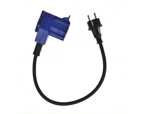 Adapter cable 40cm from Schuko plug to right angle CEE socket + Schuko socket, Image 3