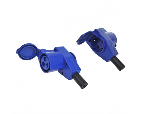 Adapter cable 40cm from Schuko plug to right angle CEE socket + Schuko socket, Image 5