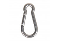 Carabine Hook 80x8mm, A4 stainless steel AISI 316, 870 daN