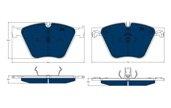 Brake pad set, disc brake
