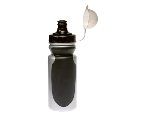 Bouteille d'eau Simson 'Grip', 550 ml, noir/gris, avec cache-poussière amovible.
