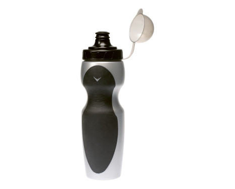 Bouteille d'eau Simson 'Grip', 750 ml, noir/gris, avec cache-poussière amovible.