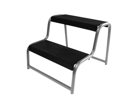 Step noir 2 marches pour caravane / camping-car