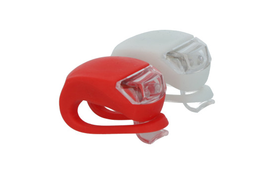 Ensemble d'éclairage à piles LED Dresco, silicone blanc et rouge