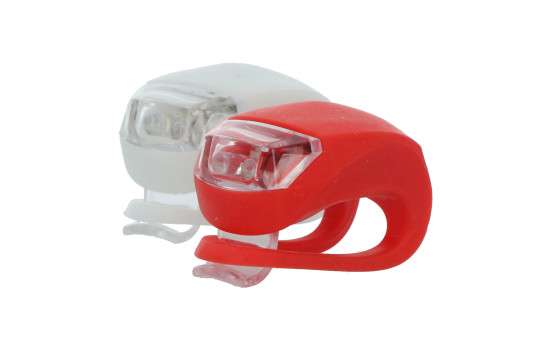 Ensemble d'éclairage à piles LED Dresco, silicone blanc et rouge, Image 2