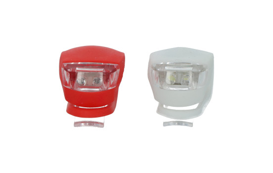 Ensemble d'éclairage à piles LED Dresco, silicone blanc et rouge, Image 3