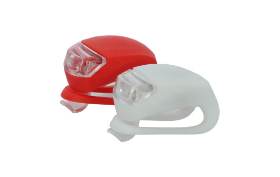 Ensemble d'éclairage à piles LED Dresco, silicone blanc et rouge, Image 6