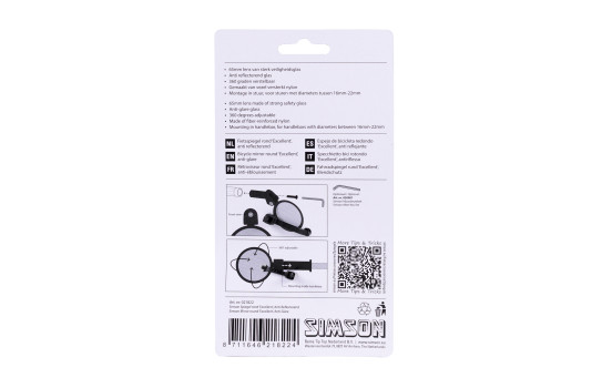 Rétroviseur Vélo Antireflet Simson Excellent Ø 65mm
